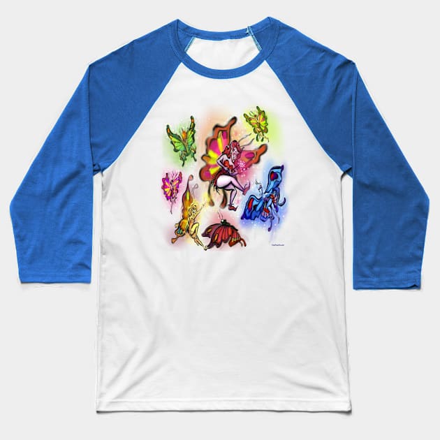 Faeries Baseball T-Shirt by Kevin Middleton